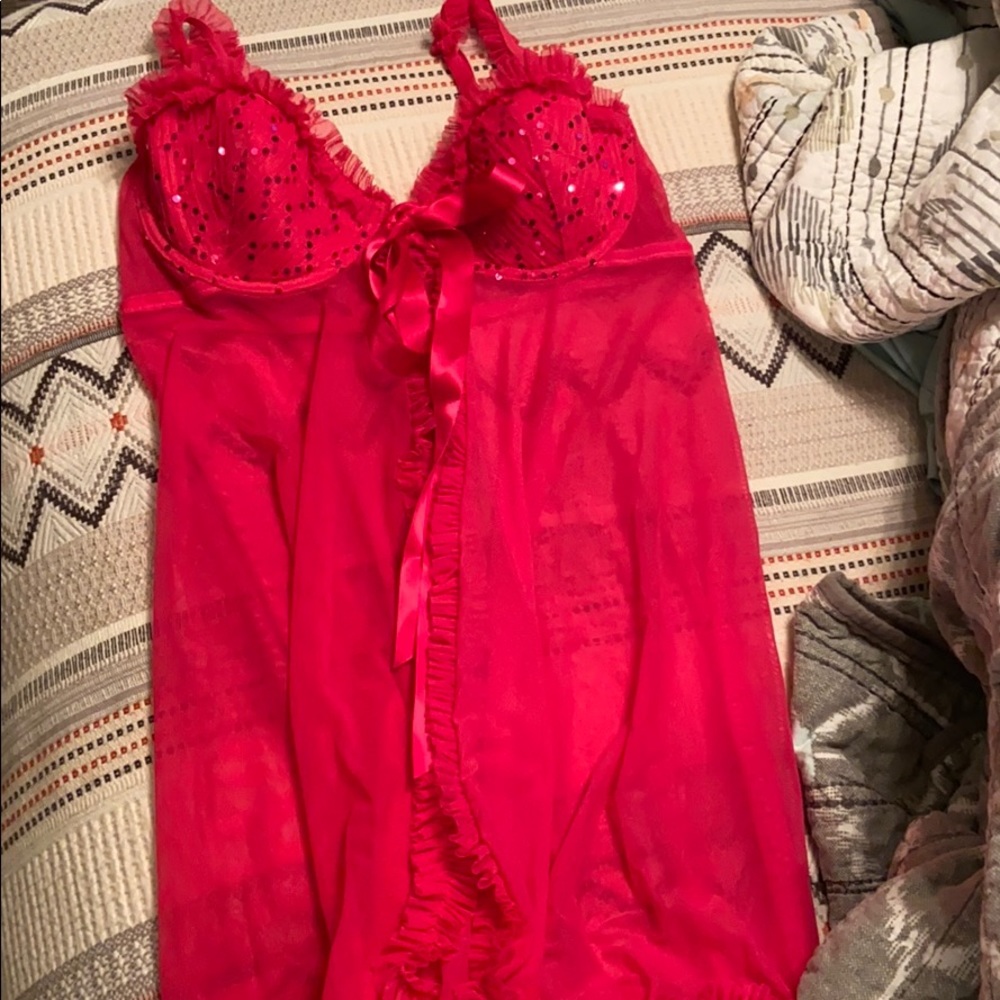 Sheer Victoria’s Secret baby doll lingerie